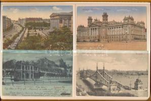 96 férőhelyes műanyag képeslapalbum benne 17 db régi Budapest városképes lap