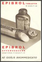 Cca 1930 Epibrol tabletta, 17×11 cm.