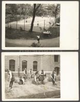 1933 2 db fotó, Budapest Erzsébet nőiskola, egyiken Stróbl Éva osztálya