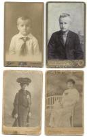 4 db századfordulós kéményhátú portré fotó, Hungária és Szigeti stúdiójából 10×6 cm