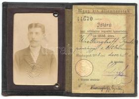 1898 Félárú vasúti fényképes igazolvány, jó állapotban