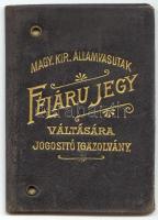 1898 Félárú vasúti fényképes igazolvány, jó állapotban