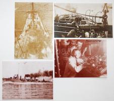 10 db fotómásolat osztrák-magyar haditengerészetről, hadihajókról