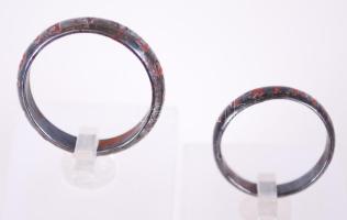 1914 2db "Pro Patria" feliratú I. világháborús vas emlékgyűrű különböző méretben (60/51)