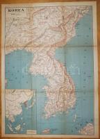 cca 1950 Korea térképe, Szikra Kiadó, 84x60cm