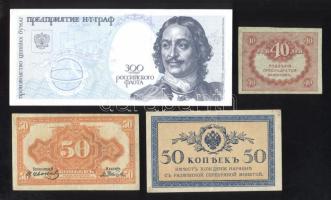 Oroszország 4db különféle bankjegy 1990-es évekig, közte Orosz Polgárháború/Távol-keleti ideiglenes kormány/Priamur terület 1918-19. 50k T:I-,II- Russia 4 different banknotes to the '90s with East Siberia/Far East Provisional Government/Priamur Region 1918-19. 50 Kopeks C:AU,XF