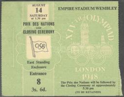 1948 Belépőjegy a londoni olimpia záróünnepére