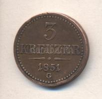 Ausztria/magyar verdejel 1851G 3Kr T:2-,3 ph