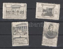 1906 100 éves a Magyar Nemzeti Múzeum 4 db levélzáró