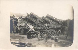 Railway explosion scene, K.u. K. military, photo