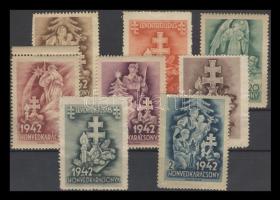 1942 Levente ifjúság honvéd karácsonya 8 db-os levélzáró sor