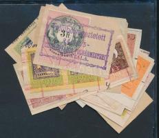 1884-1991 4db 25f Cegléd városi illetékbélyeg kivágáson (közte 2db lemezhibás), valamint 61db egyéb ...