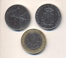 San Marino 1978-1998. 100L (2x) + 1000L különböző emlékpénzek T:1-,2 San Marino 1979-1998. 100 Lira (2x) + 1000 Lire different commemorative coins C:AU,XF