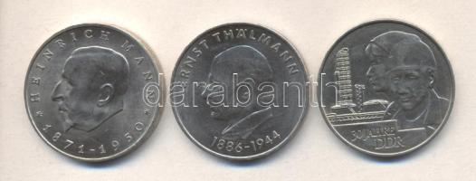 NDK 1971. 20M "Heinrich Mann" + 20M "Ernst Thälmann" + 1979. 20M "30 éves az NDK" T:1-,2 GDR 1971. 20 Mark "Heinrich Mann" + 20 Mark "Ernst Thälmann" + 1979. 20 Mark "30th Anniversary of the GDR" C:AU,XF