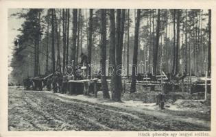 Military WWI Hungarian soldiers in the Polish forest