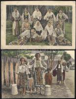 Népviselet 10 db régi lap