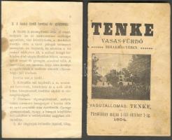 1904 Tenke vasas-fürdő Biharmegyében. 2db füzetke képekkel, árjegyzékkel