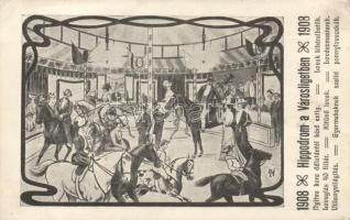 Circus, hippodrome in Budapest (Városliget) advertisement (EK)