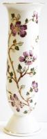 Zsolnay virágos váza, kézzel festett, jelzett, hibátlan, m:26 cm, d:9 cm