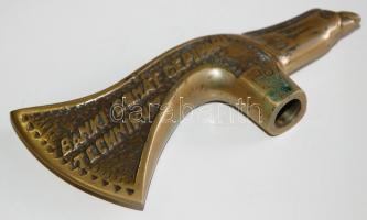 Réz fokos turul fejjel, nyél nélkül, " Bánki Donát Gépipari Technikum 1967-1971" feliratta...