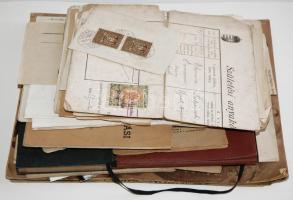 Nagy okmány és nyomtatvány tétel: Háború előtti anyakönyvi kivonat, Film színház irodalom,