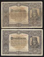 1920. 50K (2x) "Orell Füssli Zürich" T:II-,III