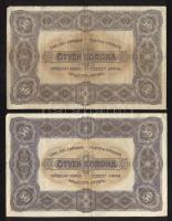 1920. 50K (2x) "Orell Füssli Zürich" T:II-,III