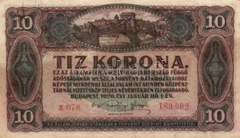 1920. 10K (2x) színváltozatok T:III + 1920. 20K T:III + 1920. 100K "Orell Füssli Zürich" T...