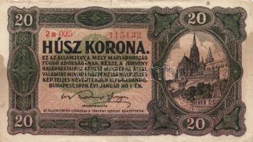 1920. 10K (2x) színváltozatok T:III + 1920. 20K T:III + 1920. 100K "Orell Füssli Zürich" T...