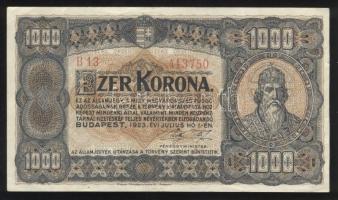 1923. "Magyar Pénzjegynyomda Rt" 1000K T:II