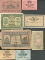 8db bankjegy 1910-20-as évekből, közte olasz, orosz, csehszlovák pénzek T:vegyes Italian, Russian, Czechoslovakian banknotes(8pcs) from 1910s-1920s C:mixed