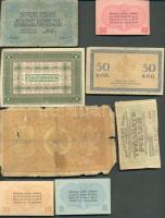 8db bankjegy 1910-20-as évekből, közte olasz, orosz, csehszlovák pénzek T:vegyes
Italian, Russian, C...