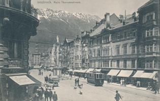 Innsbruck Maria Theresia street, shops, tram