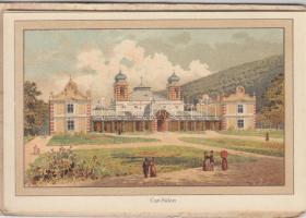 kb 1890 Trencsén Teplitz képes leporello füzet 12 litho képpel