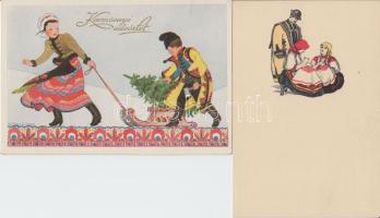 6 db jó minőségű népviselet grafikai lap