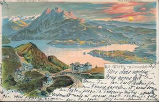 Rigi Staffel, Lucerne lake, litho