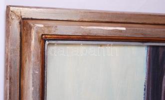 Kurucz D. István (1914-1996): Tanya '974. Olaj, vászon, jelzett, üvegezett keretben, 60x80cm