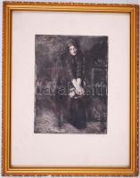 Fényes Adolf (1867-1945): Rézkarc, papír. Jelzett. Keretben 30x40 cm