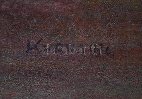 Kurucz D. István (1914-1996): Gémeskút. Olaj, farost, jelzett, keretben, 60x92cm