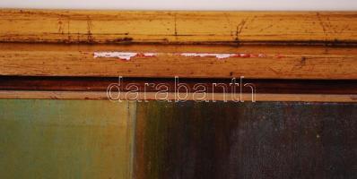 Kurucz D. István (1914-1996): Gémeskút. Olaj, farost, jelzett, keretben, 60x92cm