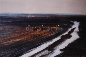 Kurucz D. István (1914-1996): Olvadás. Olaj, vászon, jelzett, üvegezett keretben, 60x80cm