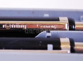 2 db Rotring ceruza és toll, fém, műanyag tokban