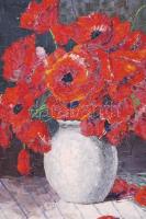 Olvashatatlan jelzéssel: Pipacsos csendélet. Olaj, vászon, 80x60cm