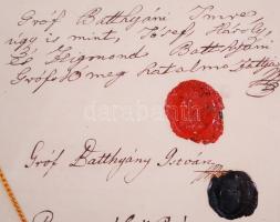 1837 Szerződés a néhai férfiágban magva szakadt gróf Batthyány Alajos örökségének elosztásáról gr. B...