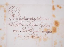 1808 Kamarási kinevezési okirat Batthyány István gróf részére. 10G benyomott szignettával, szép álla...