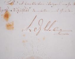 1808 Kamarási kinevezési okirat Batthyány István gróf részére. 10G benyomott szignettával, szép álla...