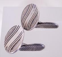 Ezüst (Ag) mandzsettagomb pár / 
A pair of silver cufflings, 10,4gr