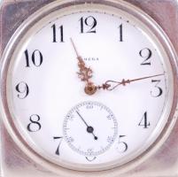 cca 1910 Szögletes ezüst Omega zsebóra hibátlan számlappal,  szép állapotban, hátoldalt dombormíves ...