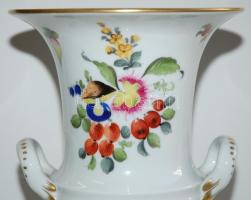 Herendi füles váza (BFR), kézzel festett, jelzett, hibátlan, m:24 cm