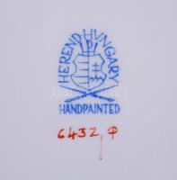 Herendi indiai kosár mintás váza, kézzel festett, jelzett, m:15 cm, d:17 cm